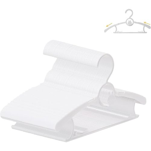 50 Pack Baby Hangers, 11"-14" Adjustable Infant Hanger, Non-Slip Kids Hanger, Space Saving Plastic Hangers for Girl Boy Toddler Kids Child (White)