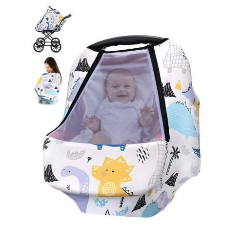 Baby Car Seat Covers, Cozy Babies Carseat Cover with Breathable Peep Window, Winter Car Seat Canopy Protection for Infants, Newborns, Girls, Boys