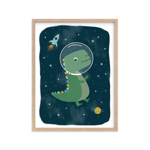 Minted® Dinos in Space Framed Art by Annie Holmquist | Pottery Barn Kids