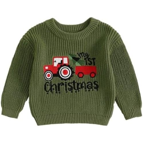 Baby Girl Boy Cute Gingerbread Man Embroidery Long Sleeve Oversized Sweater Newborn Infant Christmas Outfits
