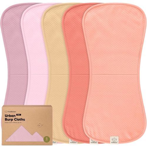 KeaBabies 5-Pack Organic Burp Cloths Baby Girl,Boy - Extra Large,Absorbent Baby Burp Cloths,Soft Burping Cloths for Babies,Newborn Burp Clothes,Cotton Burp Rags,Neutral Thick Burp Cloth (Muted Pastel)