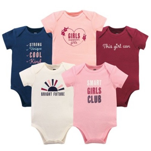Hudson Baby Infant Girl Cotton Bodysuits, Girls Club, Size: 3-6 months