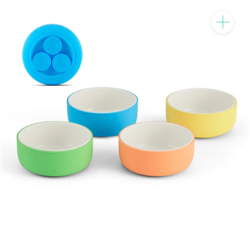 Porcelain Bowl with Silicone Suction Sleeves