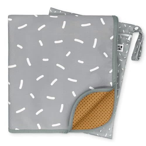 Wildcubz 51" Heavy Duty Baby Splat Mat for Under High Chair | Includes Wet Bag | Premium Washable Toddler Mat | Baby Led Weaning | High Chair Mat for Floor | Craft Mat | Splash Mat (Sprinkles)