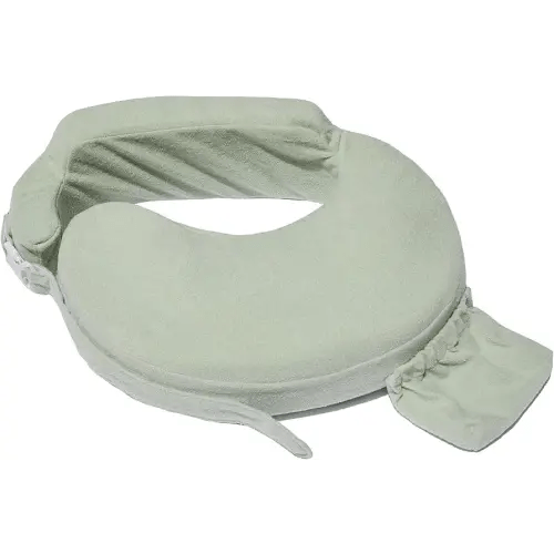 My Brest Friend Nursing Pillow - Deluxe - Enhanced Comfort w/Slipcover - Ergonomic Breastfeeding Pillow for Ultimate Support for Mom & Baby - Adjustable Pillow W/Handy Side Pocket, Spring Green