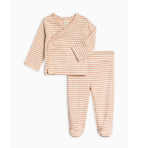Riley 2 Piece Kimono Wrap Top and Pant Set, 0-3 mo