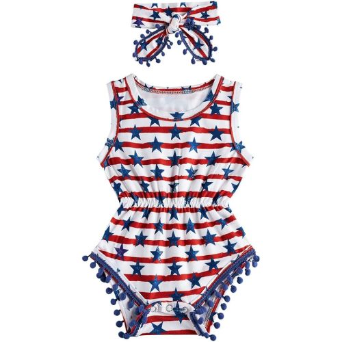 Baby Girl Clothes 0-24 Months Floral Sleeveless Newborn Romper Jumpsuit Outfit Set with Headband