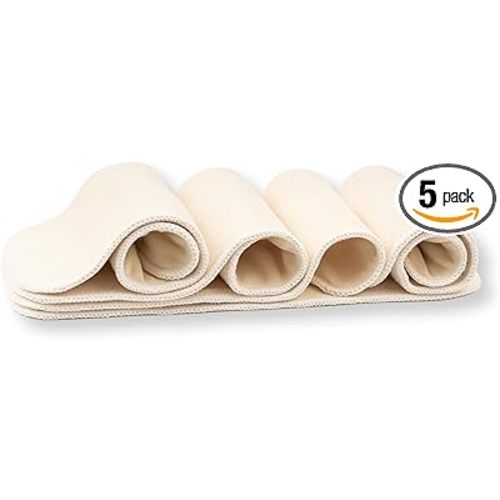 Nora's Nursery Hemp Inserts for Cloth Diapers – 4-Layer Super Absorbent, Washable & Reusable Diaper Liners with Snap - 13" x 15" - Perfect Fit for All Cloth Diaper Sizes - 5 Pack