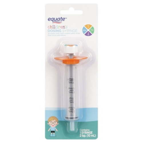 Equate Children's Medical Dosing Oral Syringe, Plastic, 2 Tsp Capacity