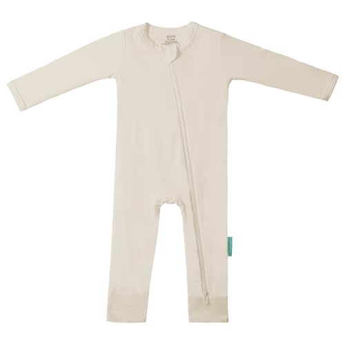 PurComfy Baby Long Sleeve Romper Jumpsuit, Premium Soft Rayon One Piece Pajamas Boy Girl 2-Way Zipper Coverall Sleeper