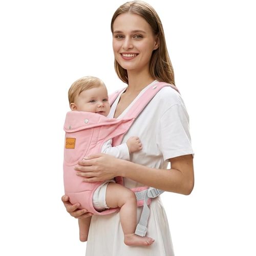 Baby Carrier Newborn to Toddler(8-30lbs), Toddler Carrier Baby Holder Carrier with Adjustable Shoulder Strap, Chest Carriers, Pink