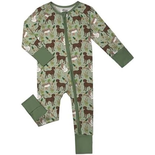 Weiwei Bamboo Viscose Baby Pajamas Convertible Footie Newborn Sleeper for Baby Girl Zipper Onesie 0-24M, 2-Way Zipper, YKK