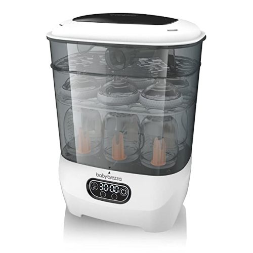 Baby Brezza Bottle Sterilizer and Dryer Advanced – HEPA Filter And Steam Sterilization – Dries 33 Percent Faster Then Original - Universal Fit up to 8 Baby Bottles And 2 Sets of Pump Parts (Any Brand) - Sterilizer-Dryer Advanced