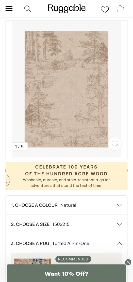 Hundred Acre Wood Natural Rug | Ruggable AU