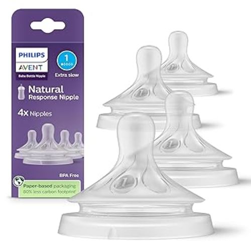 Amazon.com: Philips Avent Natural Response Nipples, Extra Fast Flow (Flow 5), 4-Pack, SCY965/44