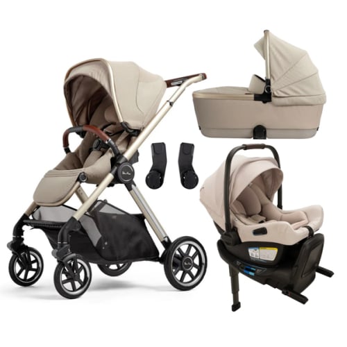 Silver Cross Reef 2 Stroller + Folding Bassinet + Nuna Pipa Aire RX Travel System
