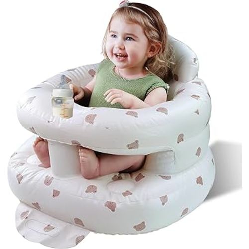 Inflatable Baby Seat for 3-36 Months Babies, Blow up Baby Chair with Built-in Air Pump, PVC Material, Full Enclosure Protection, Outdoor Travel Inflatable Chair for Infant
