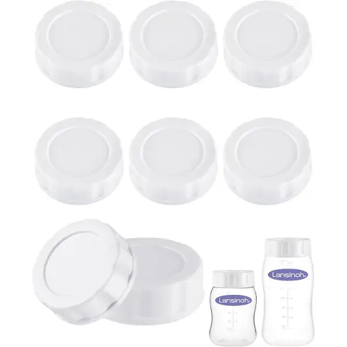 Baby Bottle Caps Compatible with Lansinoh Bottles, Travel and Storage Bottle Lids Replacement, 8 Count