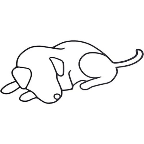 TYLCC Black Metal Dog Wall Decor Minimalist Abstract Dog Wall Art Line Drawing Art for Living Room Bedroom Decorations (Sleeping)