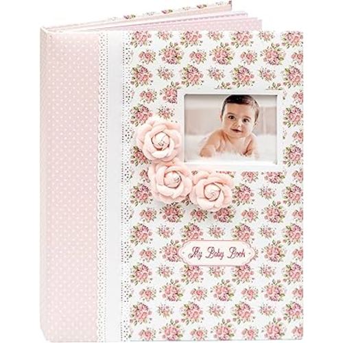 Baby Book Keepsake - Baby Memory Book and Album for Girl, Journal from Pregnancy to First 5 Years, Scrapbook to Record Memories, Milestones and Photos