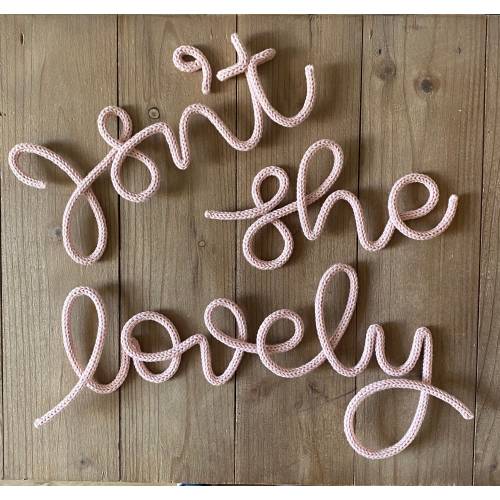 Isn’t she lovely | Knitted word sign | Nursery wall art | Nursery quote | Knitted wire words | Baby girl decor | New baby gift