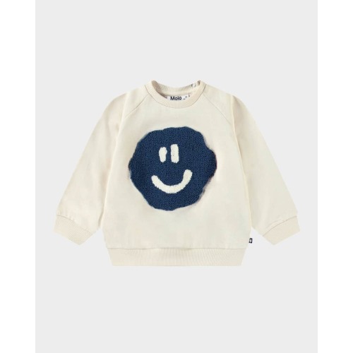 Boy's Disc Embroidered Smiling Face Sweatshirt