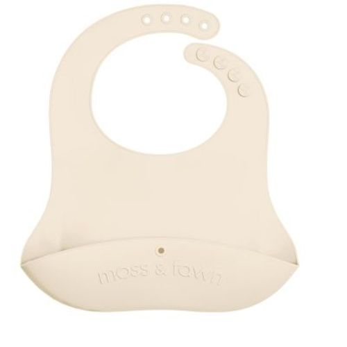 Moss And Fawn Gather & Roll Bib - Ecru (cream)