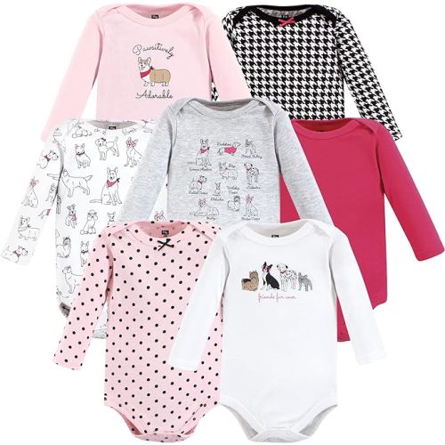 Hudson Baby unisex-baby Cotton Long-sleeve Bodysuits - 0-3 Months