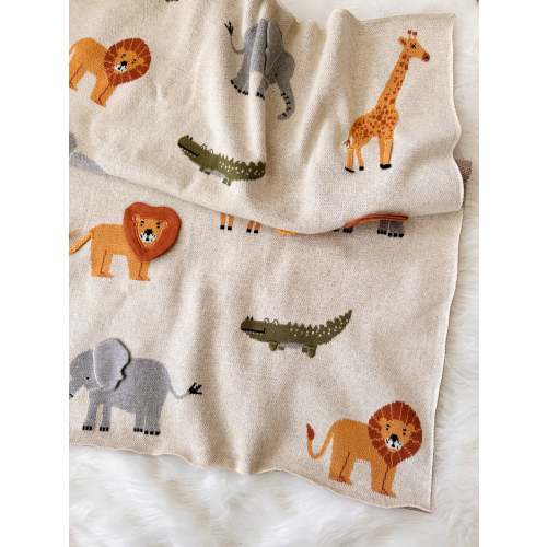 Jungle Organic Cotton Knit Baby Blanket