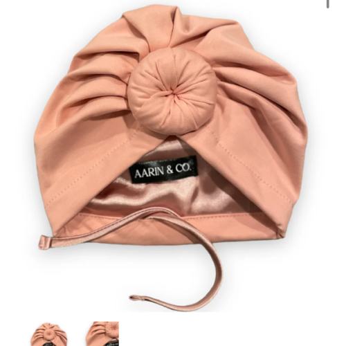 Adjustable Satin Lined Turban-Bubblegum – Aarin & Co.