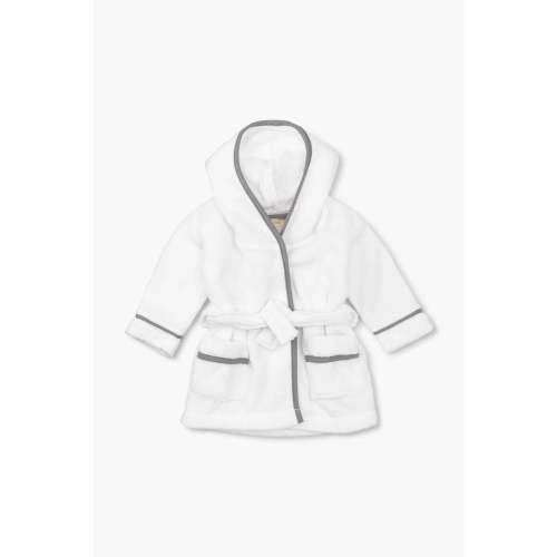 Monica + Andy Organic Terry Bathrobe – White & Grey