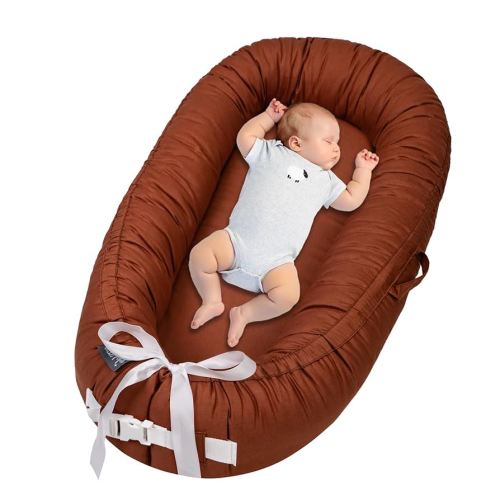 XZV Baby Lounger, Infant Lounger for Newborn 0-24 Months, Breathable and Soft 100% Cotton Baby Nest Cover, Babies Essentials Gifts, Portable Co-Sleeping Baby Bed for Home and Travel