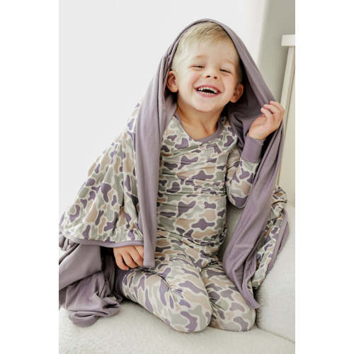 Double Sided Bamboo Kids Blanket in Camo Cutie | Caden Lane