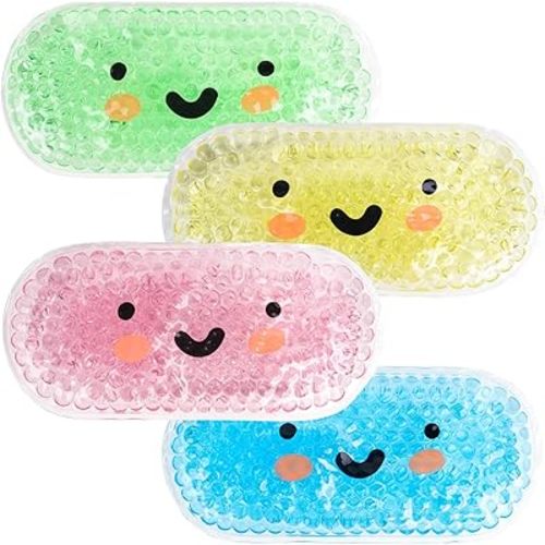 Hilph Kids Ice Packs for Boo Boos, Reusable Toddler Ice Packs for Kids Injuries, Colorful Gel Beads Ice Packs Hot Cold Compress for Children's Pain Relief, Bump, Bruise, First Aid, 4 Pack