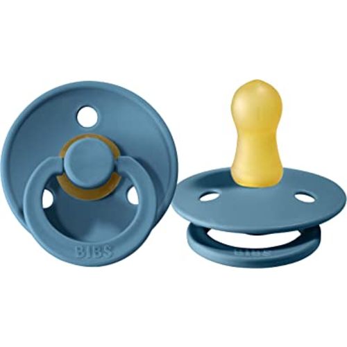 BIBS Baby Pacifiers | BPA-Free Natural Rubber Pacifier | Made in Denmark | Set of 2 Soothers (Dark Teal, 0-6 Months)