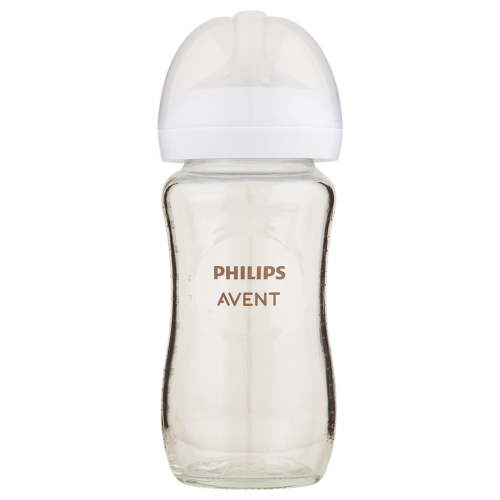 Philips Avent Glass Natural Baby Bottle with Natural Response Nipple, Clear, 8oz