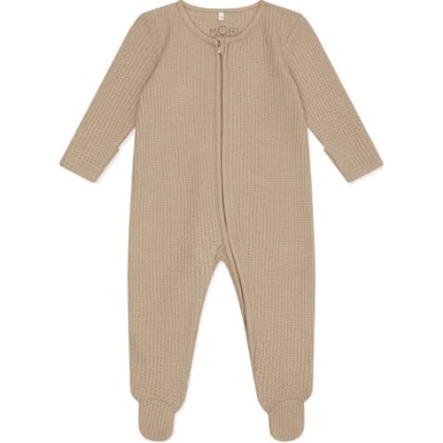 Clever Zip Waffle Fitted One-Piece Footie