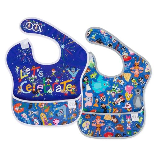 Bumkins Disney Bibs for Girl or Boy, SuperBib Baby and Toddler for 6-24 Months, Essential Must Have for Eating, Feeding, Baby Led Weaning, Mess Saving Catch Food, Fabric, 2-pk 100 Years Celebration - 2-Pack - E6 100 Years Celebration-2pk