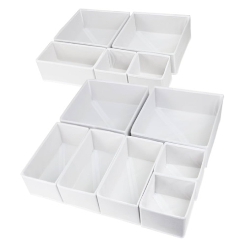 12 Pack Drawer Organizers, Drawer Dividers Storage Bins, Foldable Drawer Organizers for Clothing, Cloth Clothes Drawer Organizer for Underwear,Folded Clothes,Baby Clothing,Socks,Bra,Towels,Ties