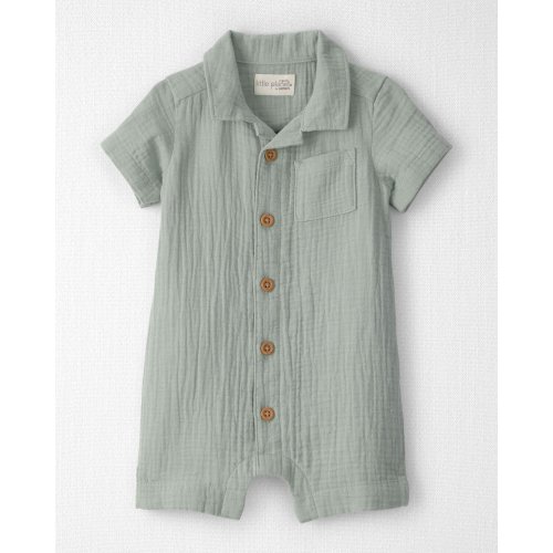 Baby Boy Organic Cotton Gauze Romper - Little Planet | Carter's