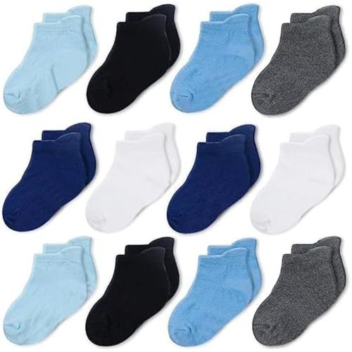 CozyWay Baby & Toddler Socks Ankle Comfy Cotton Socks For Girls and Boys No Show Infant - 12 Pack