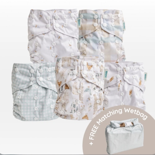 Barnyard Buddies Value Bundle + Free Matching Wetbag – Kinder Cloth Diaper Co.