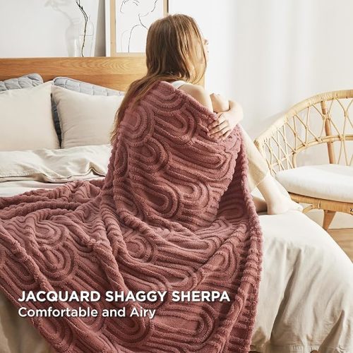 Bedsure Throw Blanket for Couch - Super Soft Cozy Blankets for Women, Cute Small Blanket for Girls, Brick Dust,50x60 Inches - Throw (50" x 60")