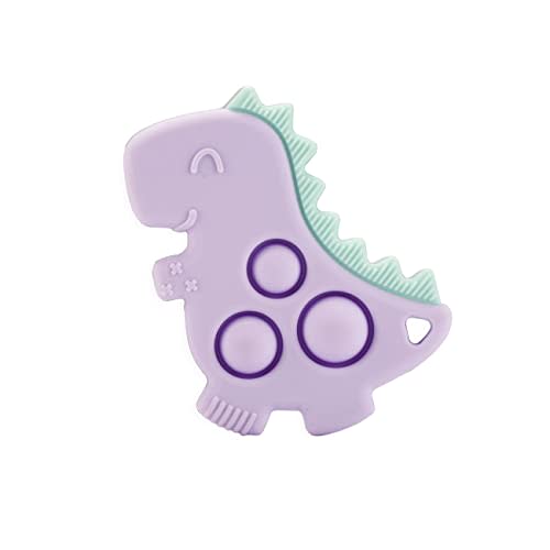 Itzy Ritzy Sensory Popper Toy for Babies - Itzy Pop Toy Features Raised Textures to Soothe Sore Gums, Relieve Stress & Improve Motor Skills - Baby & Toddler Fidget Toy for 3 Mo. & Up (Purple Dinosaur)