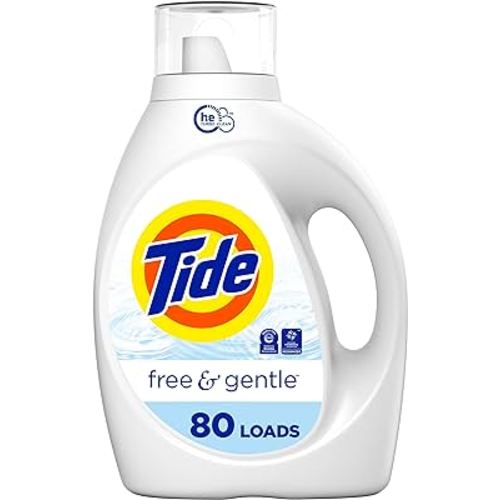 Tide Free & Gentle Liquid Laundry Detergent, 80 loads, 105 fl oz