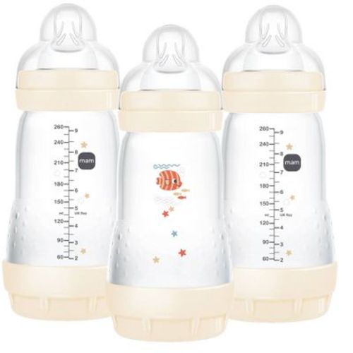 Mam Easy Start Anti-colic Baby Bottle - 2 Months+ - 9oz/3pk - Shell