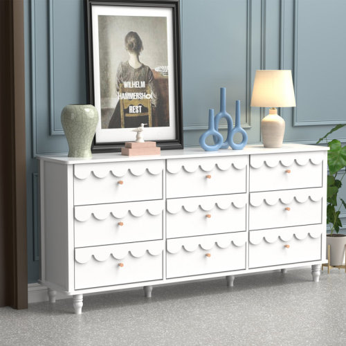 Alcott Hill 9 - Drawer 63.1"w Flower Decoration Dresser | Wayfair