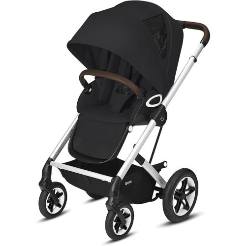 Cybex Talos S Lux Stroller, AllTerrain Wheels, FrontFacing or ParentFacing Seat Positions, OneHand Fold, Multiposition Recline, Deep Black