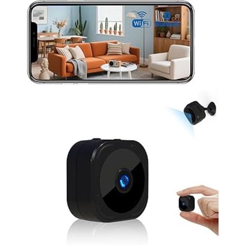1080P HD Indoor Camera for Indoor Security with App Control Motion Detection & Night Vision Wireless WiFi Rechargeable Pet Camera for Home/Office 24/7 Cycle Save Video Only (1080P)