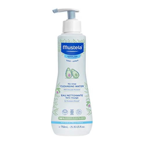 Mustela Baby Cleansing Water - No-Rinse Micellar Water - with Natural Avocado & Aloe Vera - for Baby's Face, Body & Diaper - 1 or 2-Pack - Various Sizes